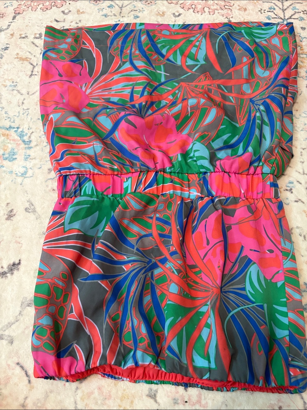 Women’s Tropical Print Skirted Bottoms in Pink & Green. Large. Runs Medium - Picture 4 of 8